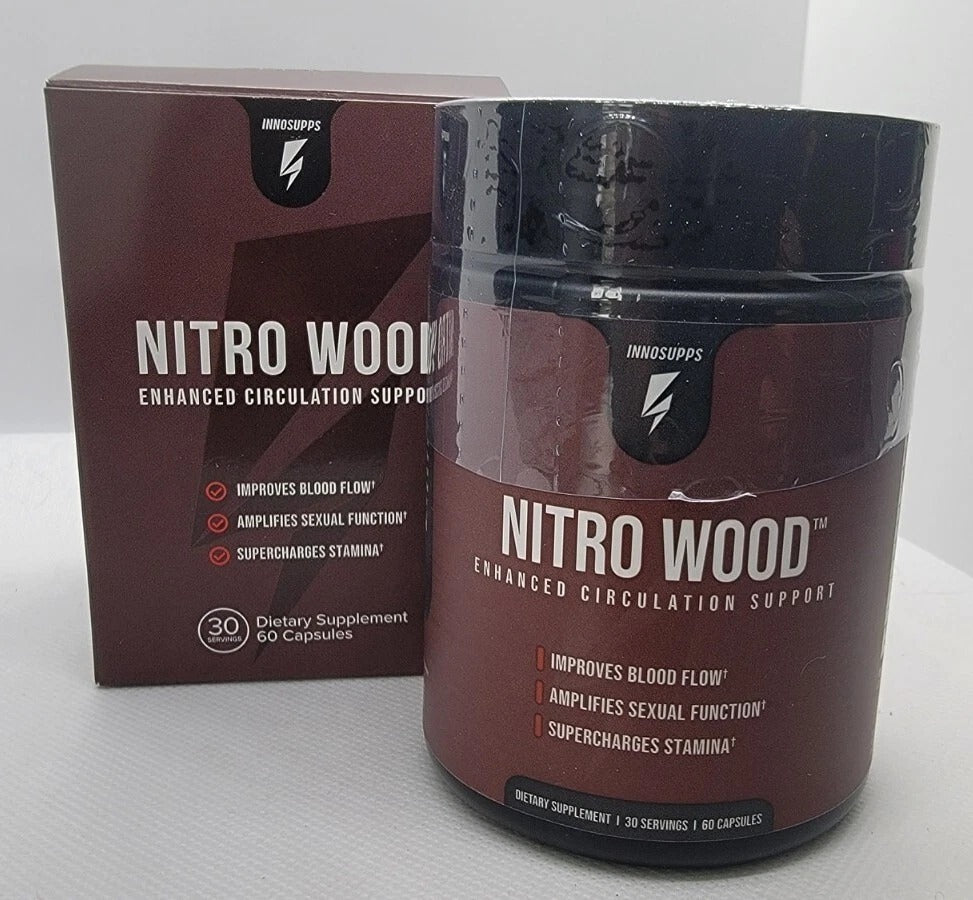 Inno Supps Nitro Wood, Nitro Wood supplement, Nitro Wood capsules, Inno Supps supplement, nitric oxide supplement, blood flow support supplement, circulation support capsules, nitric oxide support capsules, beetroot supplement, pine bark supplement, men's wellness supplement, physical performance supplement, energy support supplement, vegetarian capsules, daily wellness supplement