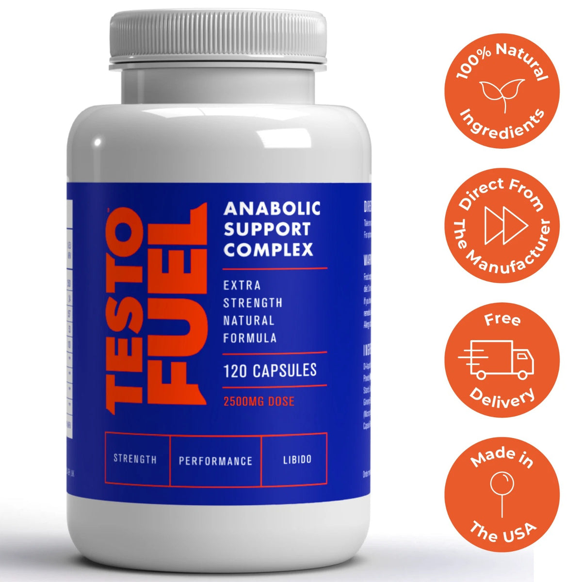 Testo Fuel testosterone booster, Testo Fuel 120 capsules, natural testosterone booster for men, men's testosterone supplement, testosterone support supplement, men's daily wellness supplement, 120 capsule testosterone supplement