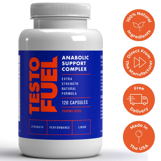 Testo Fuel testosterone booster, Testo Fuel 120 capsules, natural testosterone booster for men, men's testosterone supplement, testosterone support supplement, men's daily wellness supplement, 120 capsule testosterone supplement