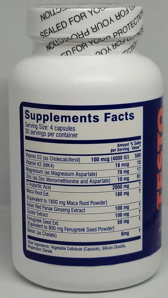 Testo Fuel Natural Testosterone Booster – 120 Capsules – New & Sealed