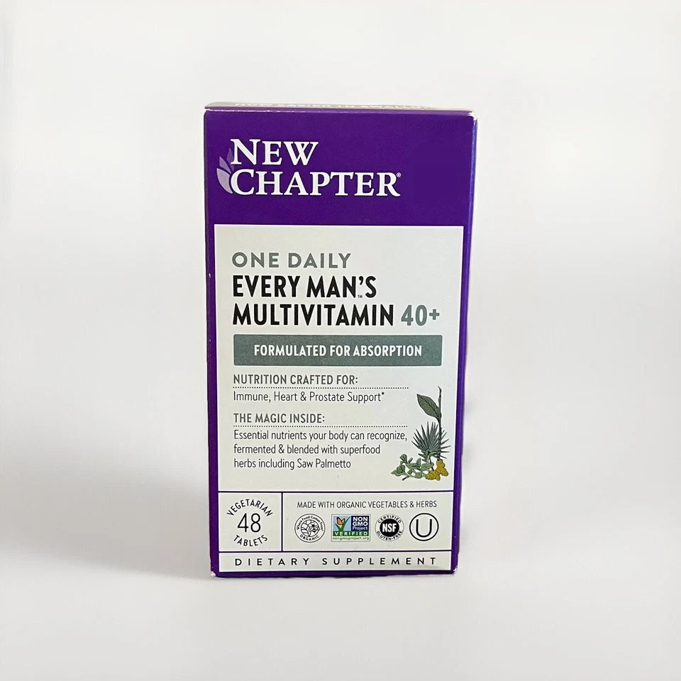 New Chapter Every Man's One Daily 40+ Multivitamin Tablets – 48 Count – Exp. 11/2027